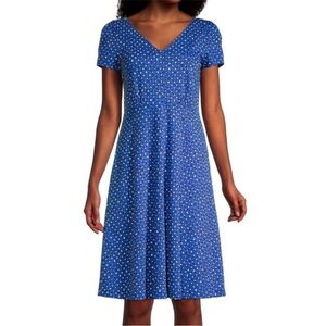 MaxMara Weekend | Women’s Blue/Black/White Patterned Short Sleeve Midi Dress XS